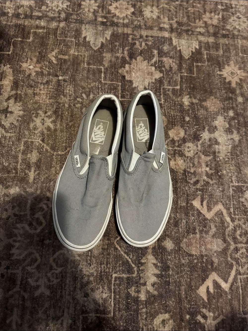 Vans Classic Slip-On Canvas Loafers in Light Gray